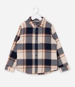Camisa Infantil em Flanela com Estampa Xadrez – Tam 5 a 14 Anos
