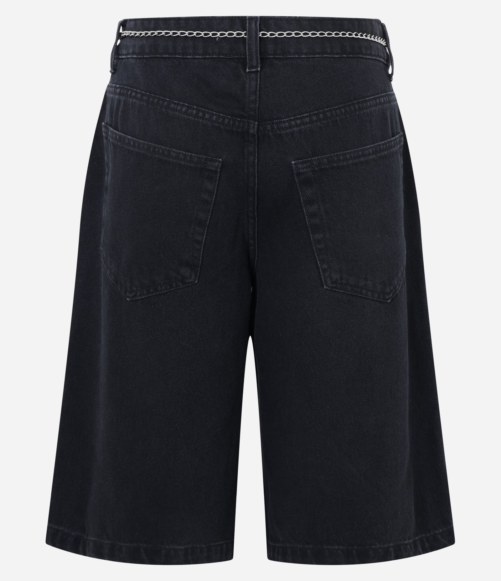Bermuda Jorts em Jeans com Cinto Corrente Preto 7