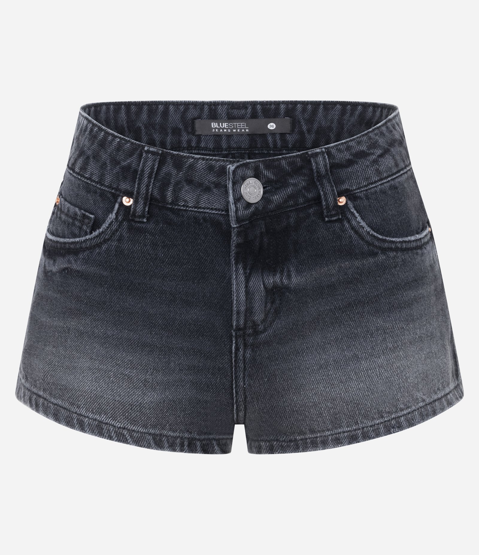 Short Micro em Jeans com Cintura Baixa Preto 3