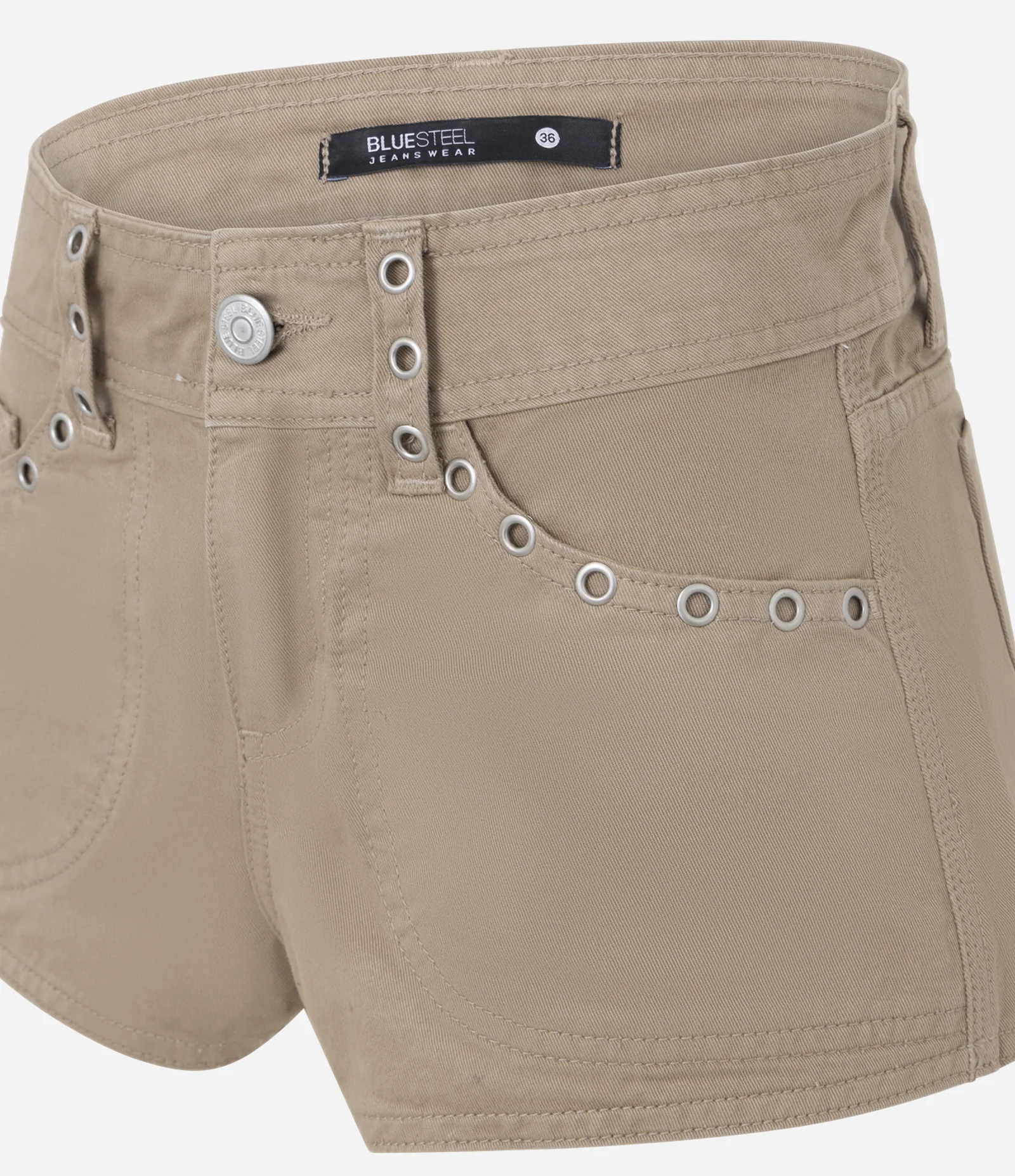 Short Micro Cintura Baixa em Jeans com Ilhós Marrom 6