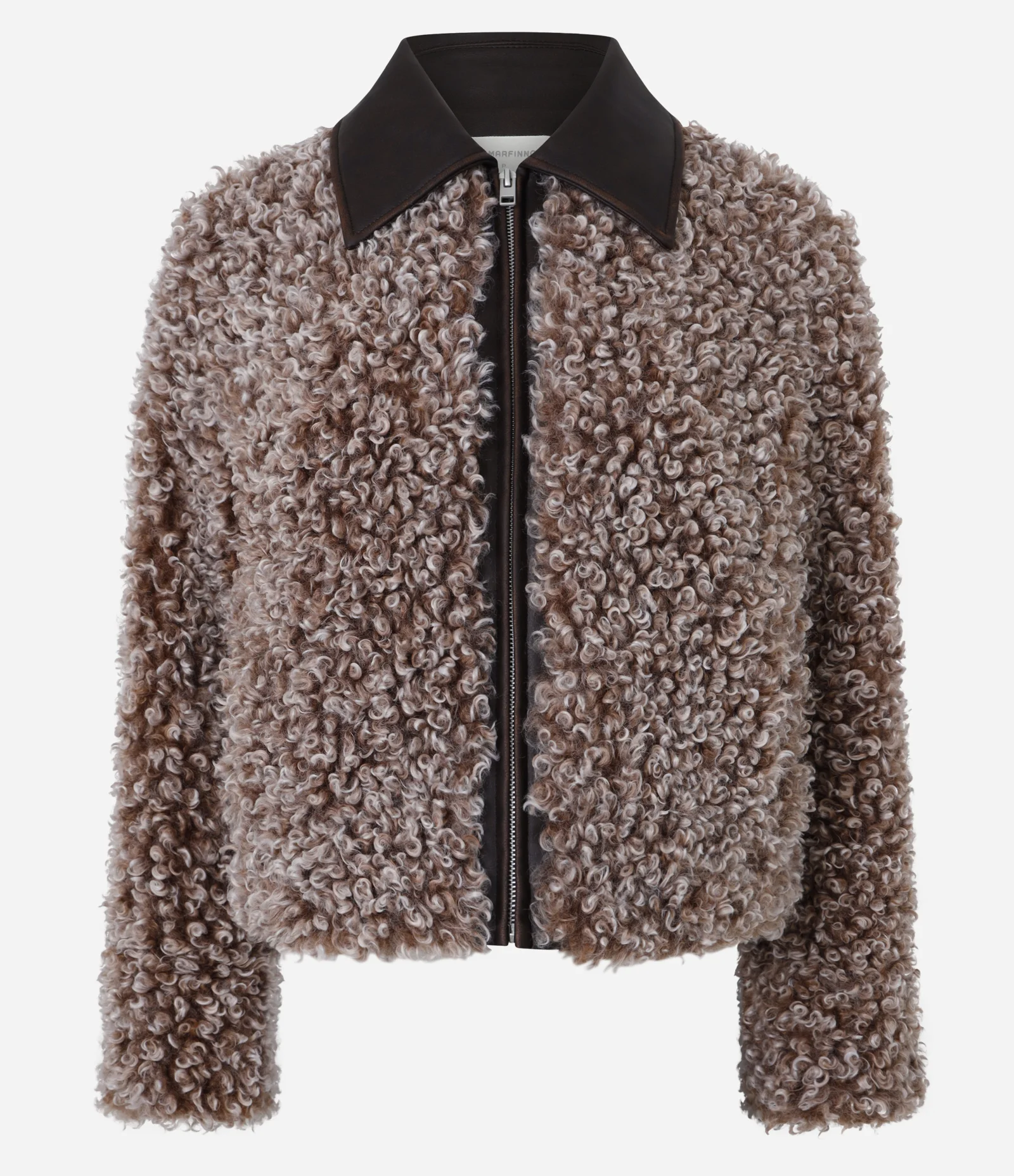 Jaqueta Pesada Estilo Carneirinho com Gola em PU Marrom 1