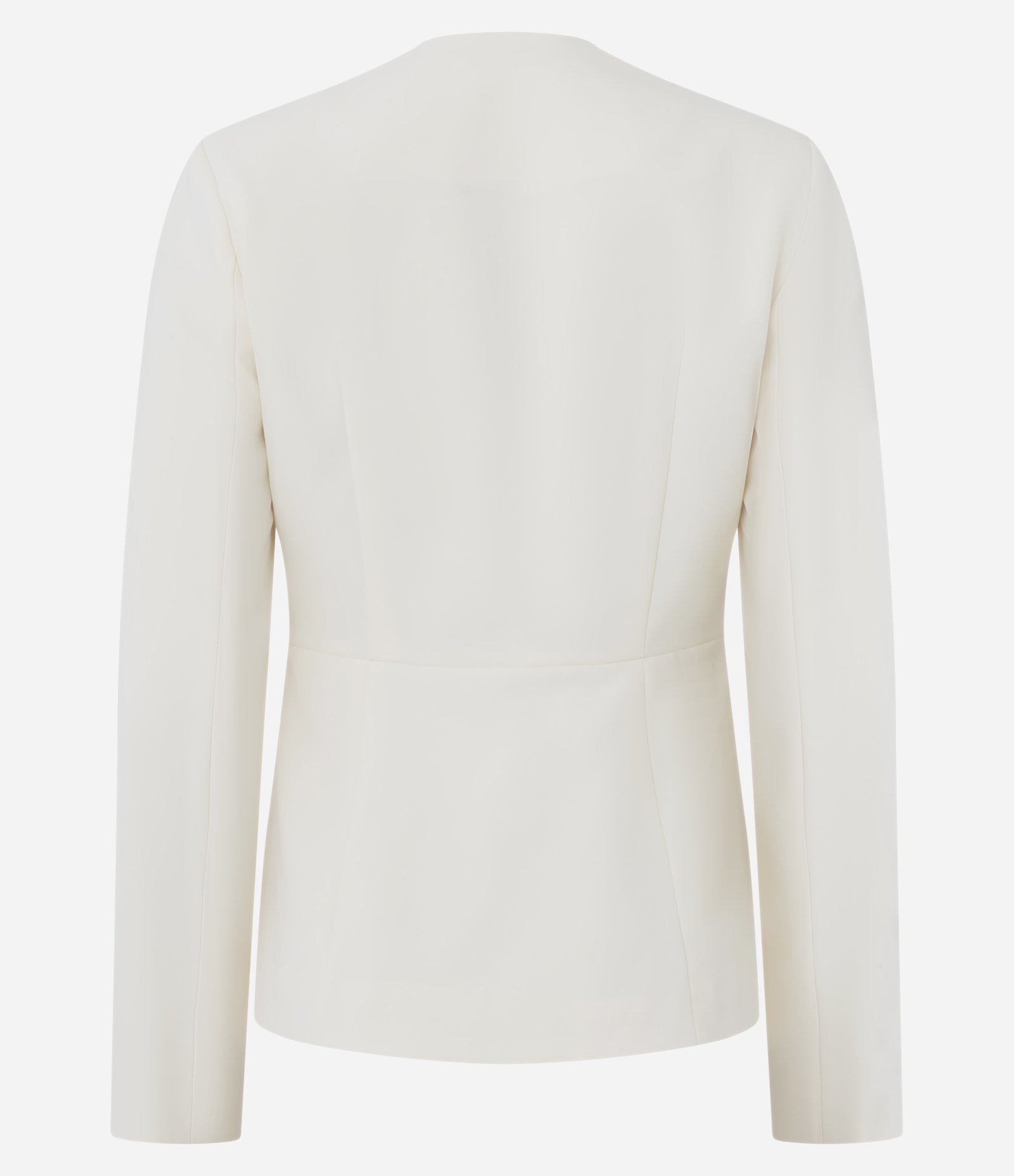 Blazer Acinturado de Alfaiataria com Decote em V Off White 6
