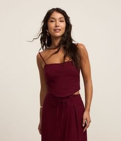 Blusa Alfaiataria em Viscose com Alcinhas