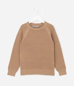 Blusão Infantil Canelado com Cava Raglan - Tam 5 a 14 Anos