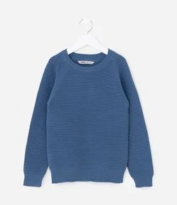 Blusão Infantil Canelado com Cava Raglan - Tam 5 a 14 Anos