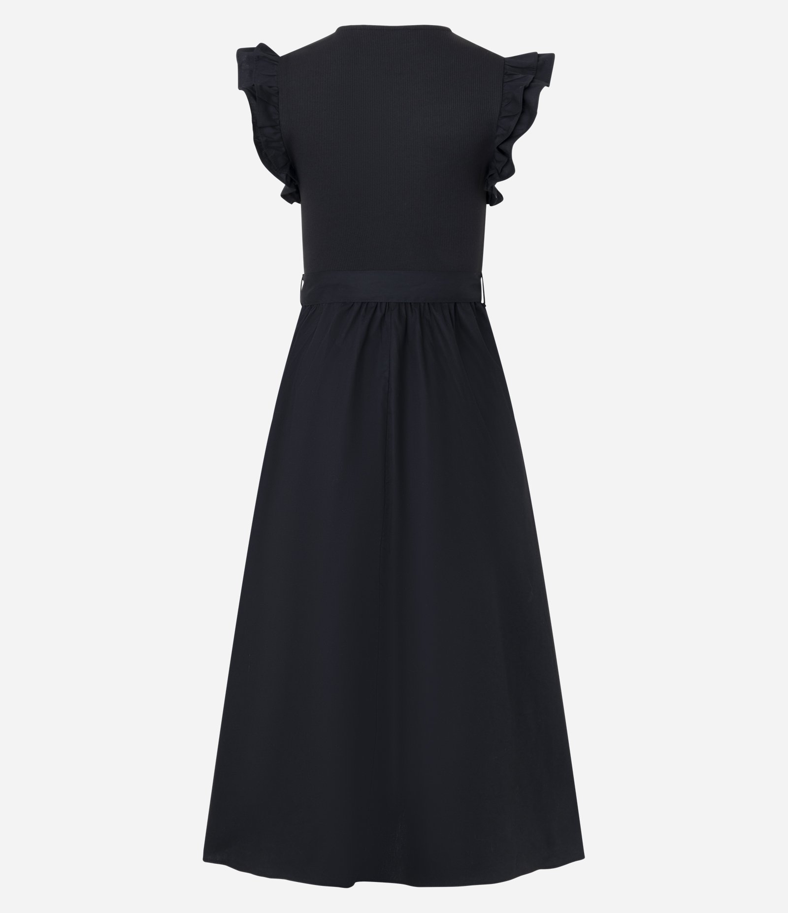 Vestido Evasê New Midi em Ribana e Tricoline com Amarração Raven 8