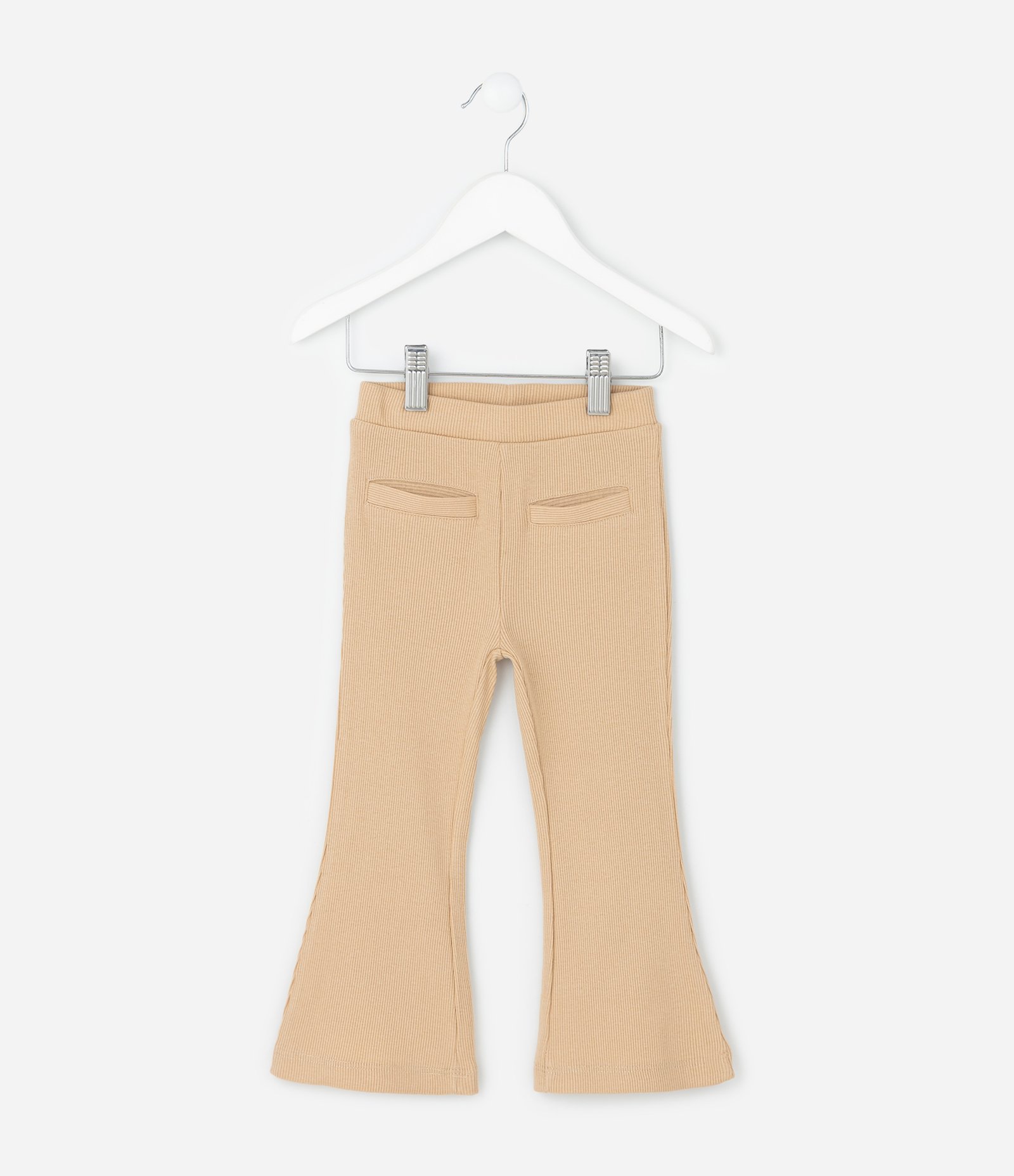 Calça Infantil Flare com Bolsinho – Tam 1 a 5/6 Anos Bege Claro 1
