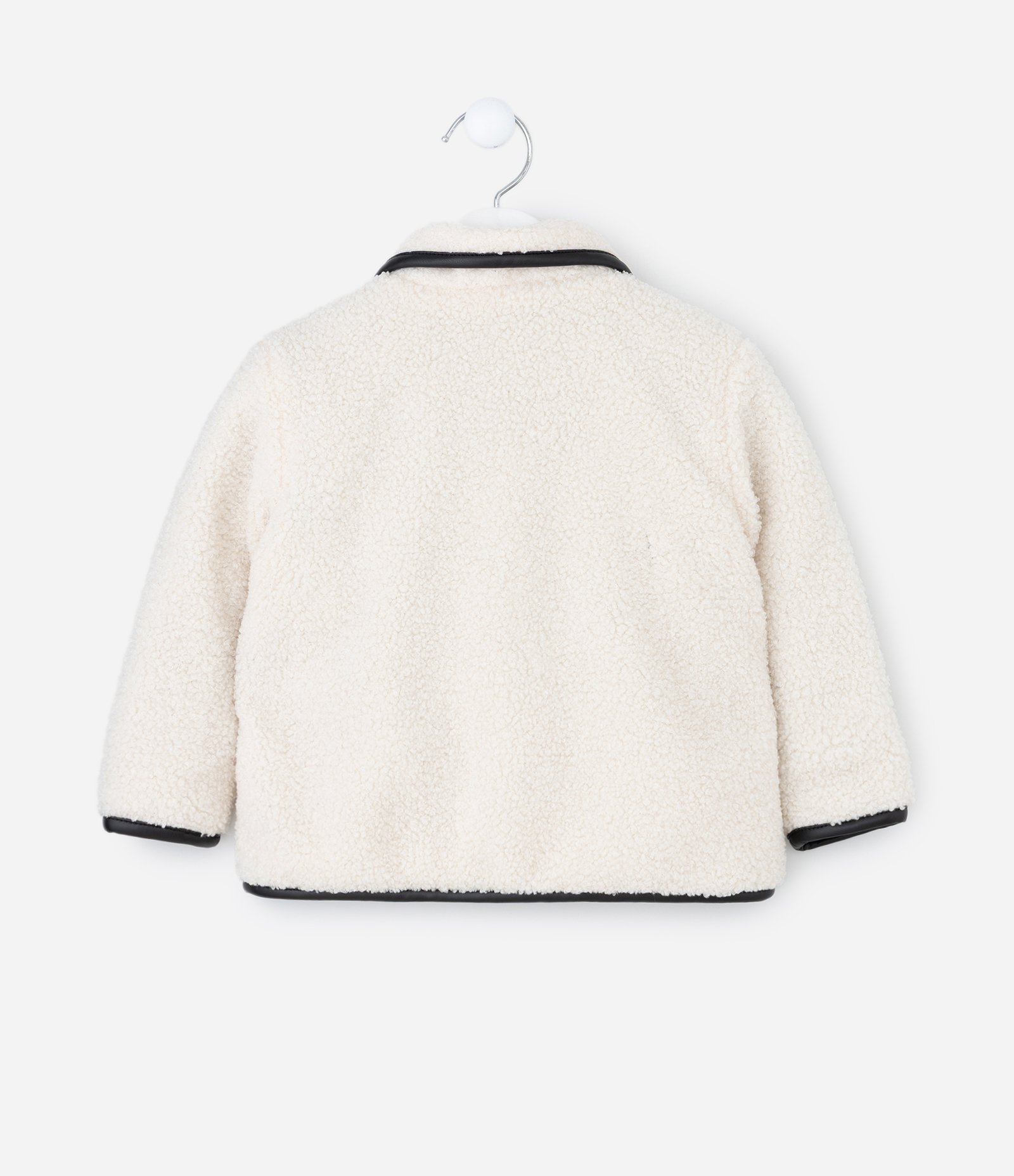 Jaqueta Infantil em Sherpa com Detalhe Contrastante  – Tam 1 a 6 Anos Off White 2