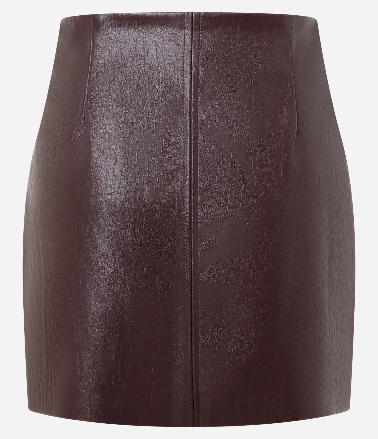 Saia Curta em PU com Lapelas Frontais Vinho 2