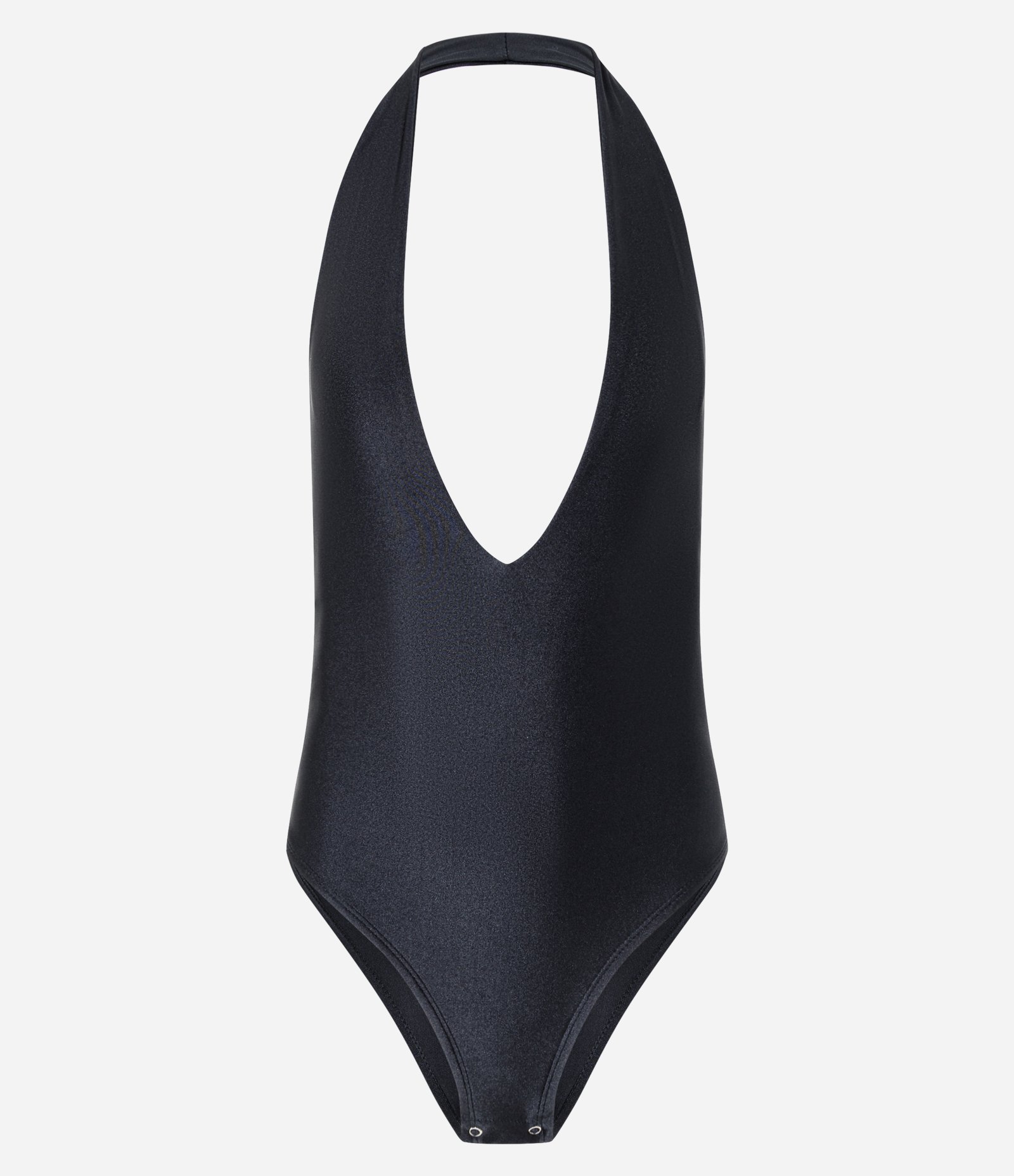 Body Frente Única em Microfibra com Decote Profundo Preto 1