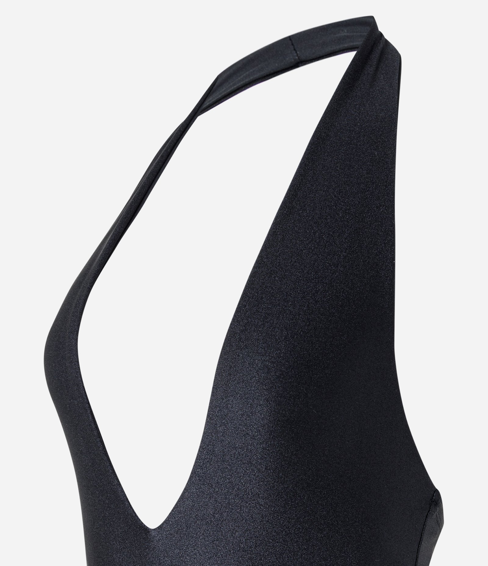 Body Frente Única em Microfibra com Decote Profundo Preto 2