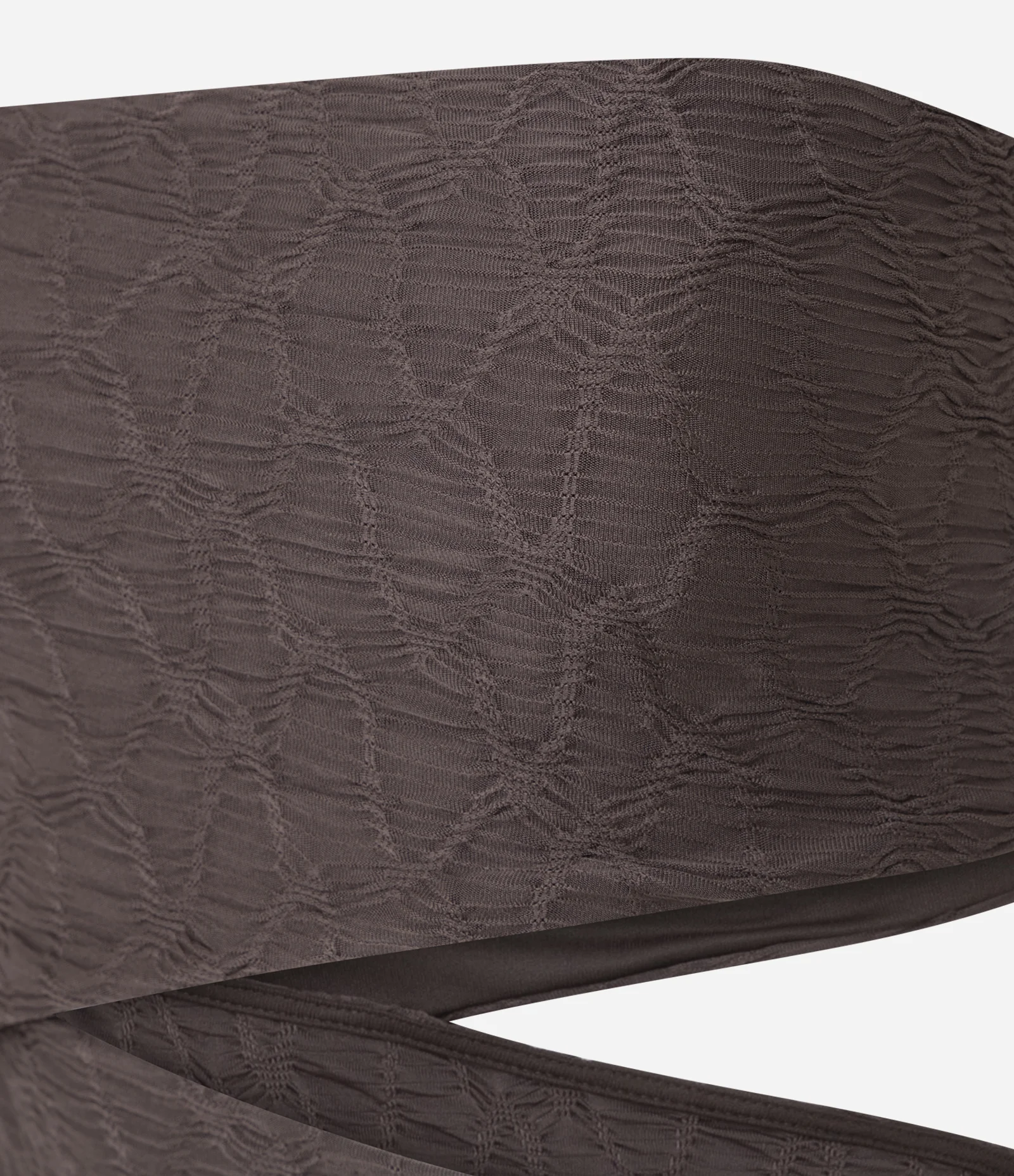 Vestido New Midi Texturizado com Cut Out Marrom 3