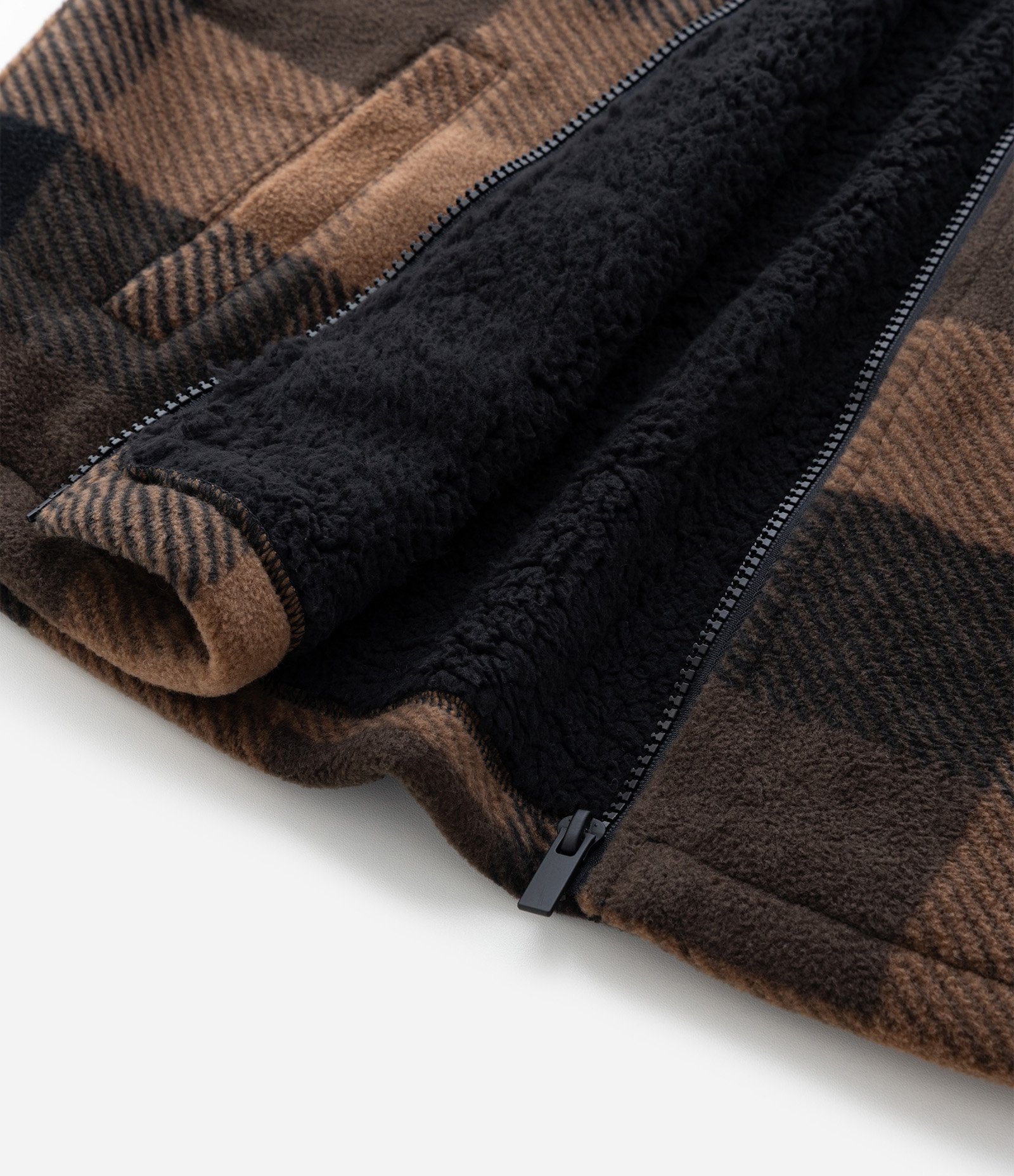 Casaco Infantil em Fleece com Estampa Xadrez e Capuz – Tam 5 a 14 Anos Marrom 3