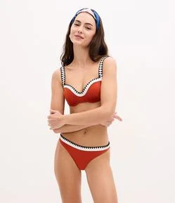 Biquíni Calcinha em Microfibra com Cós Estampado