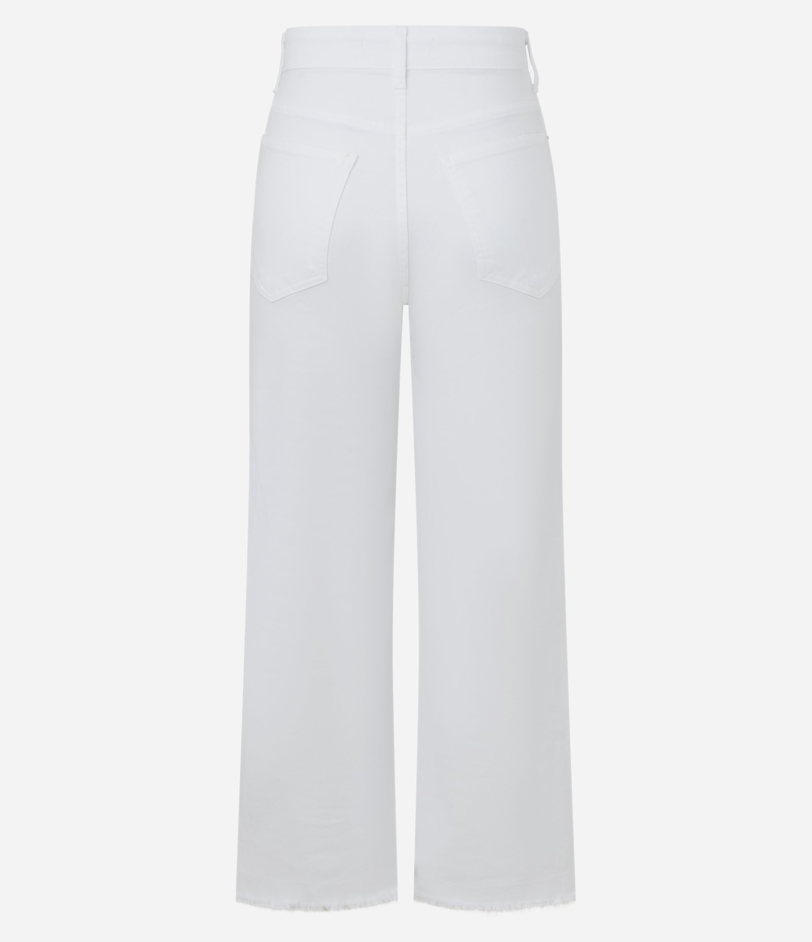 Calça Reta Cropped em Sarja com Bolsos Branco 6