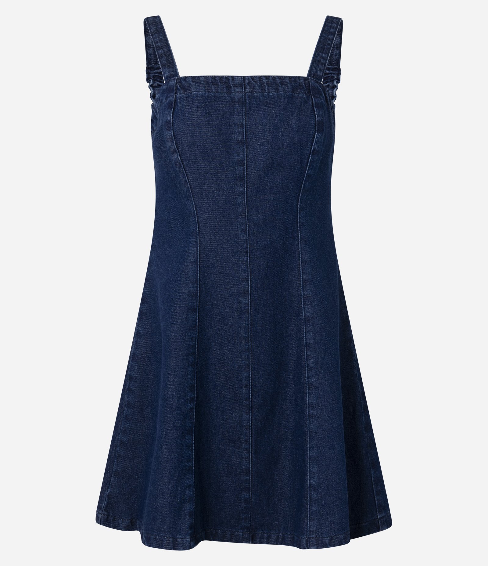 Vestido Curto em Jeans com Alças Médias Escuro 5