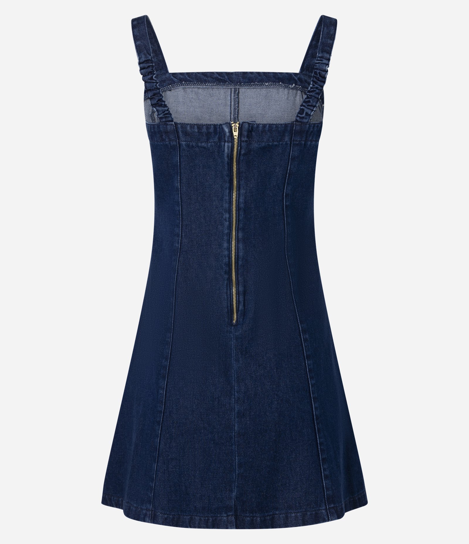 Vestido Curto em Jeans com Alças Médias Escuro 6