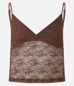 Blusa em Renda com Alça Fina e Textura