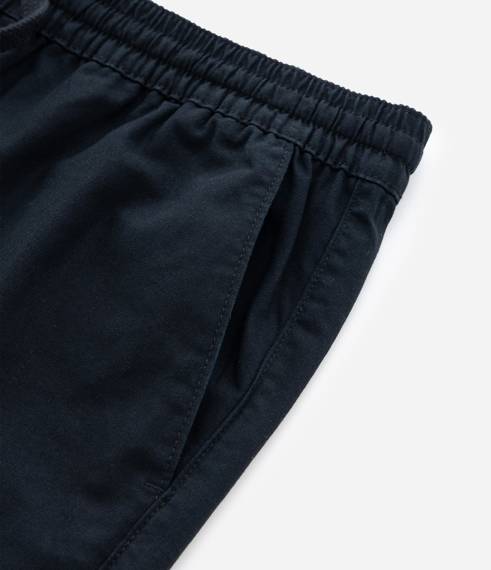 Calça Sarja Lisa com Cós Elástico e Amarração Modelo Relaxed Preto 8