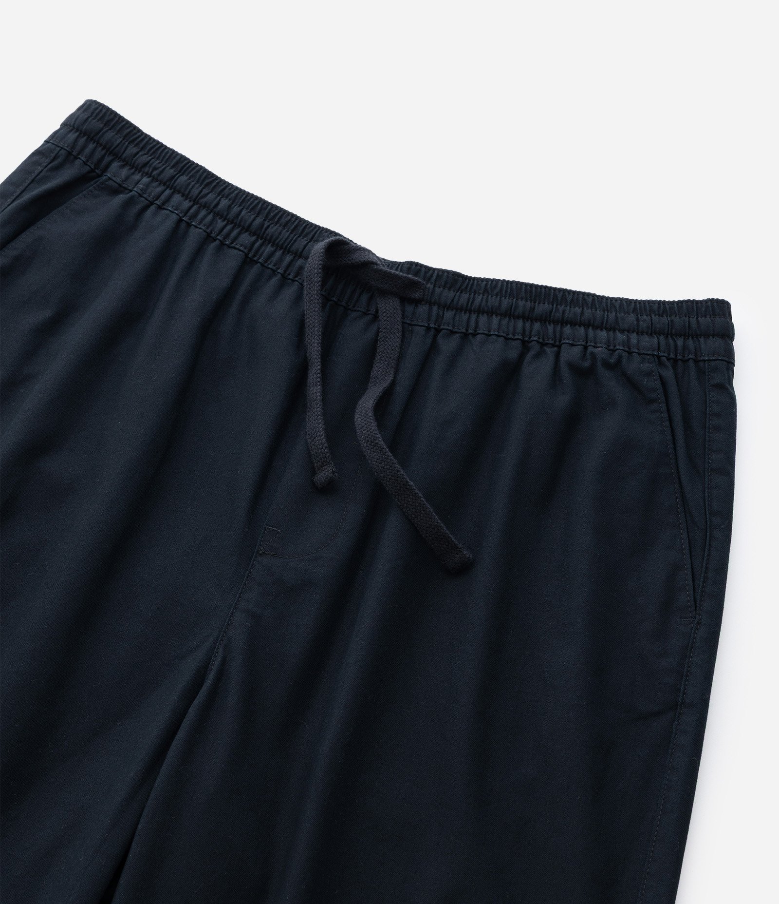 Calça Sarja Lisa com Cós Elástico e Amarração Modelo Relaxed Preto 9