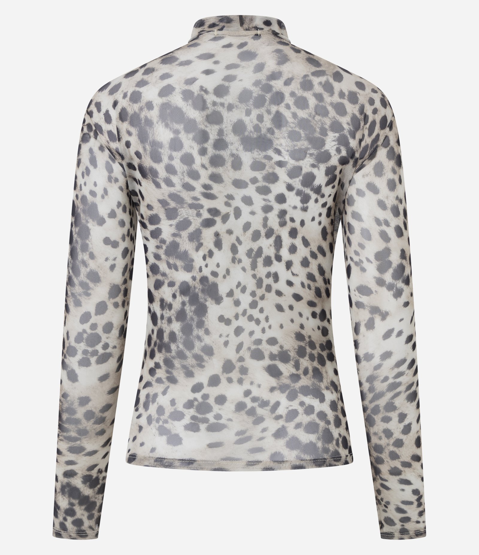 Blusa Manga Longa em Tule com Estampa Animal Print Marrom 3