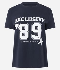 Camiseta em Algodão com Estampa Lettering Exclusive 89