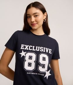 Camiseta em Algodão com Estampa Lettering Exclusive 89