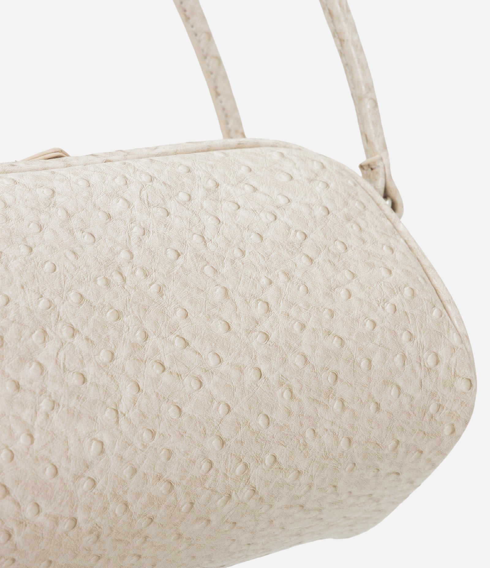 Bolsa Média Retangular com Textura e Alças Duplas Off White 6