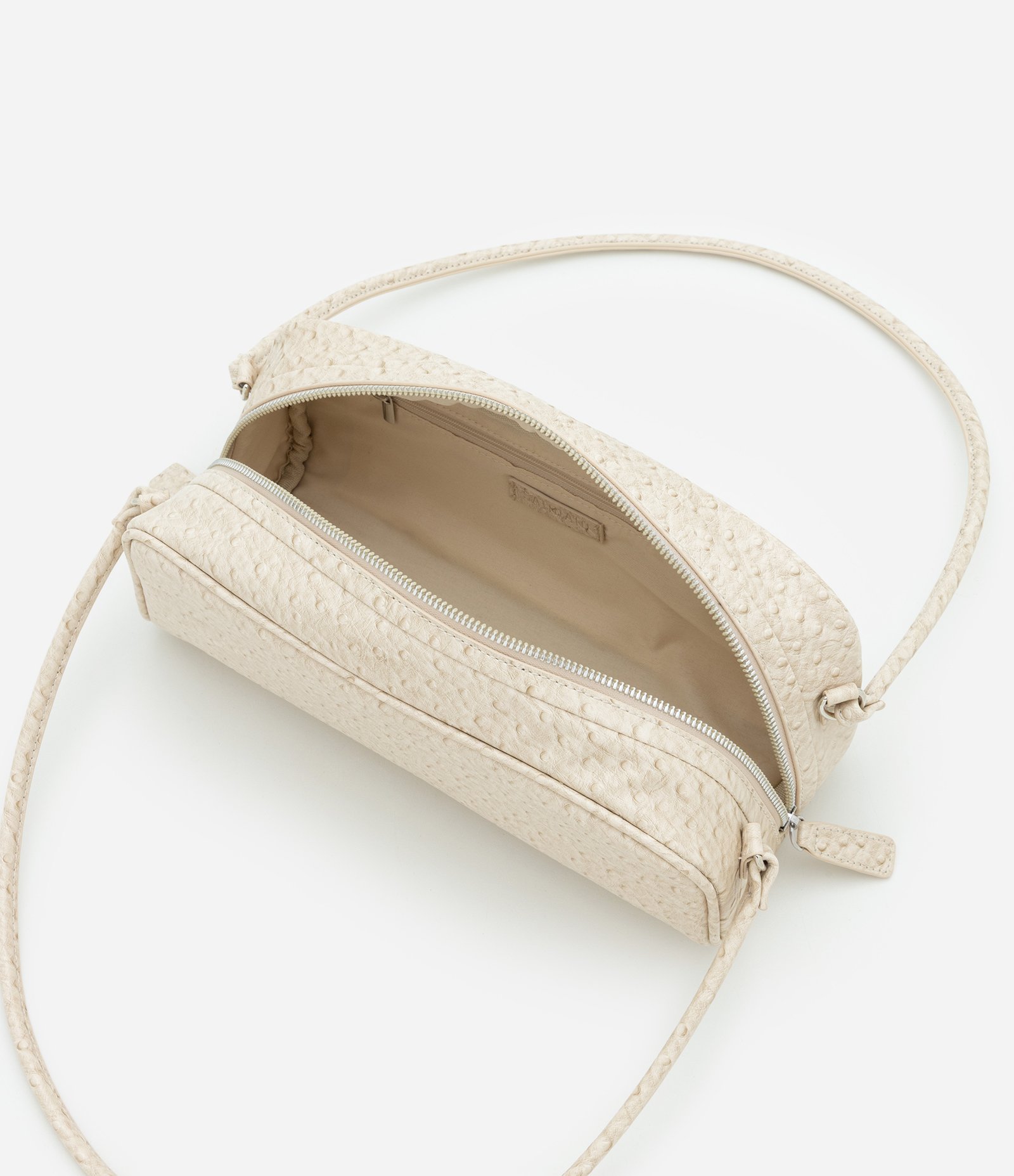 Bolsa Média Retangular com Textura e Alças Duplas Off White 7