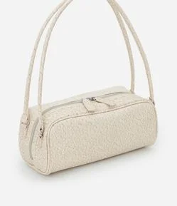 Bolsa Média Retangular com Textura e Alças Duplas