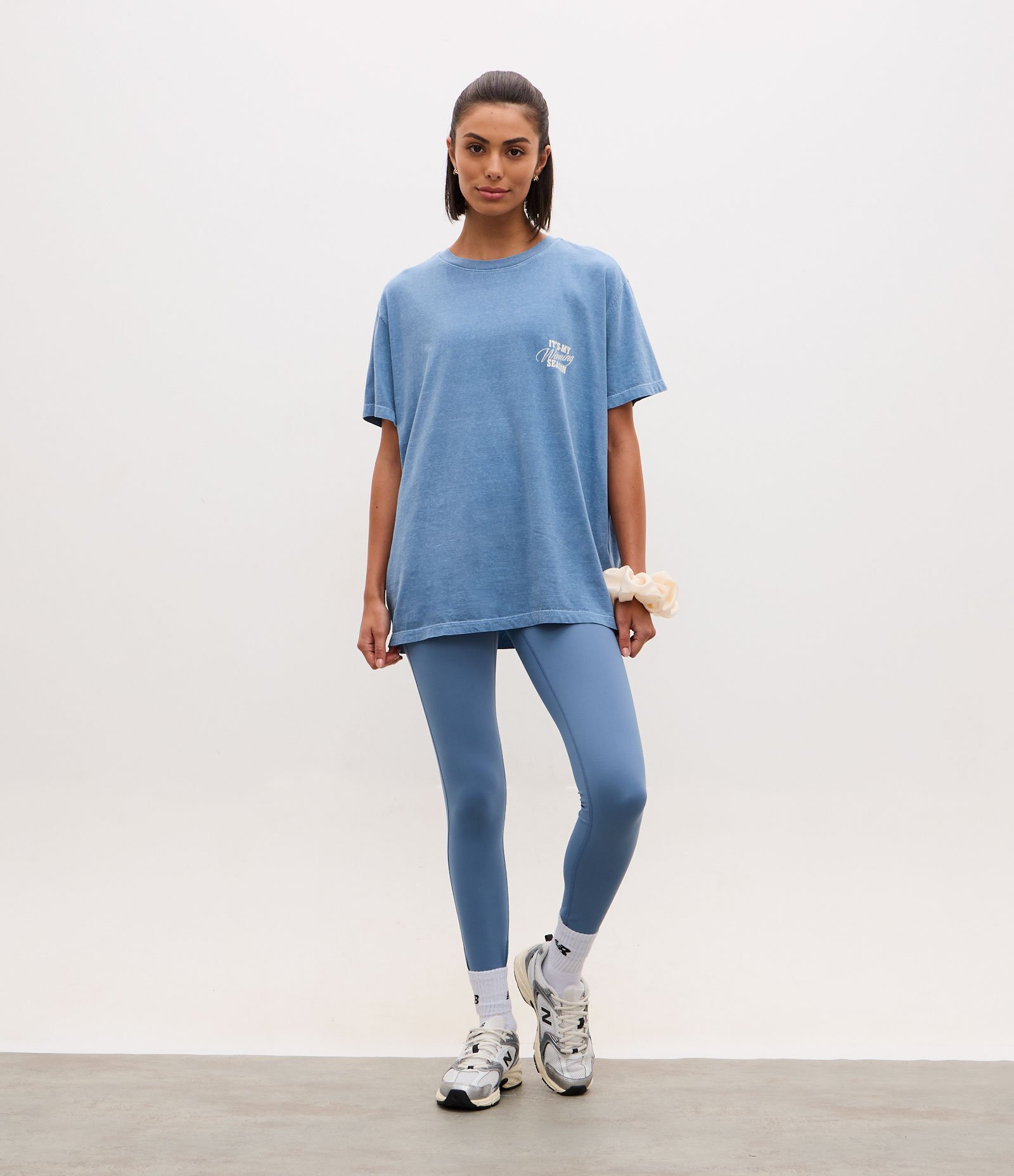 Camiseta Oversized Esportiva em Algodão com Estampa Lettering Azul 3