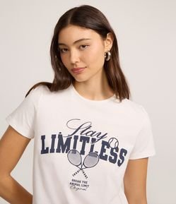 Camiseta T-Shirt em Algodão com Estampa Lettering