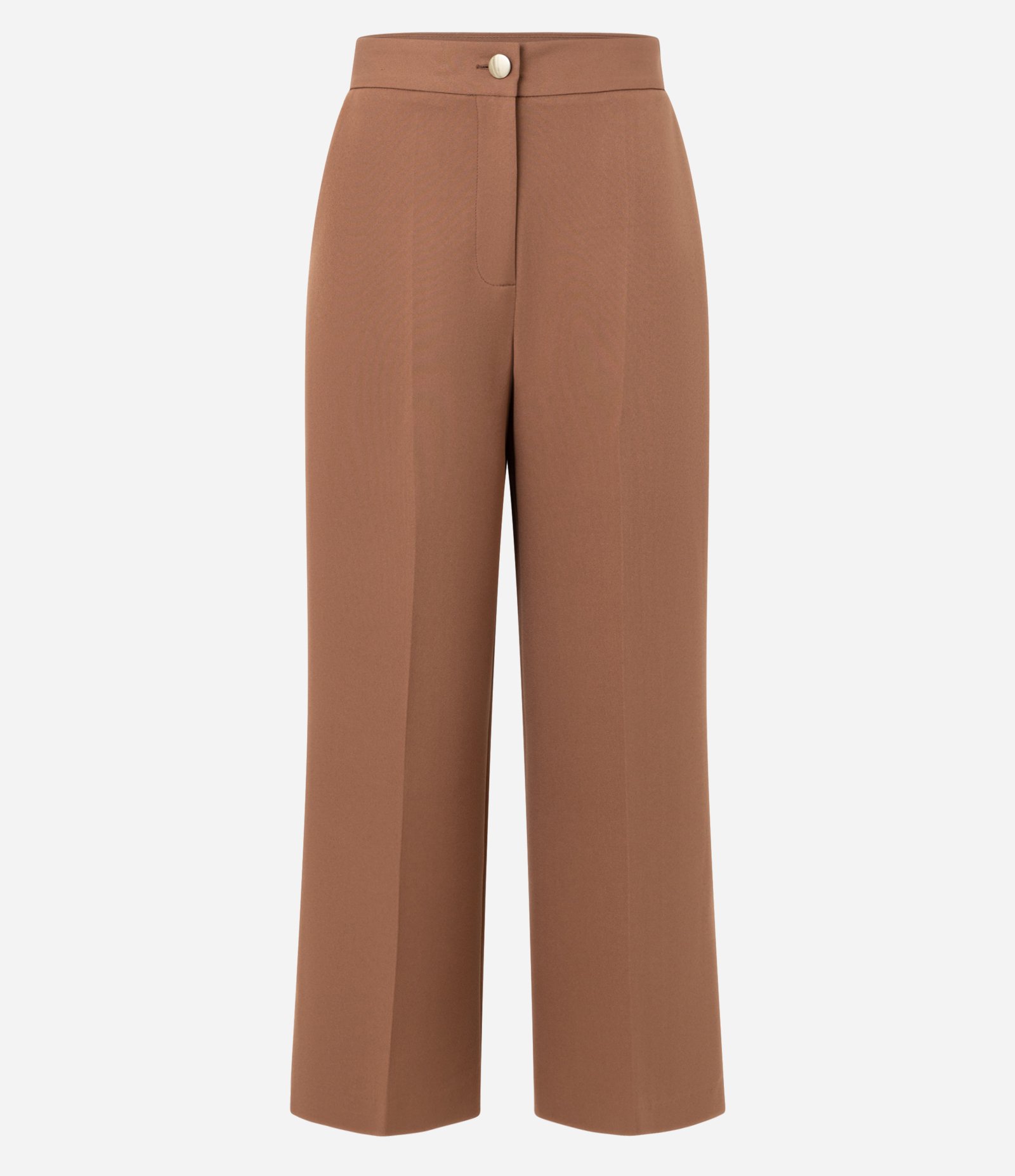 Calça Reta Alfaiatada com Cintura Alta Marrom 5