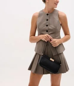 Bolsa Baguete Pequena com Corrente Removível