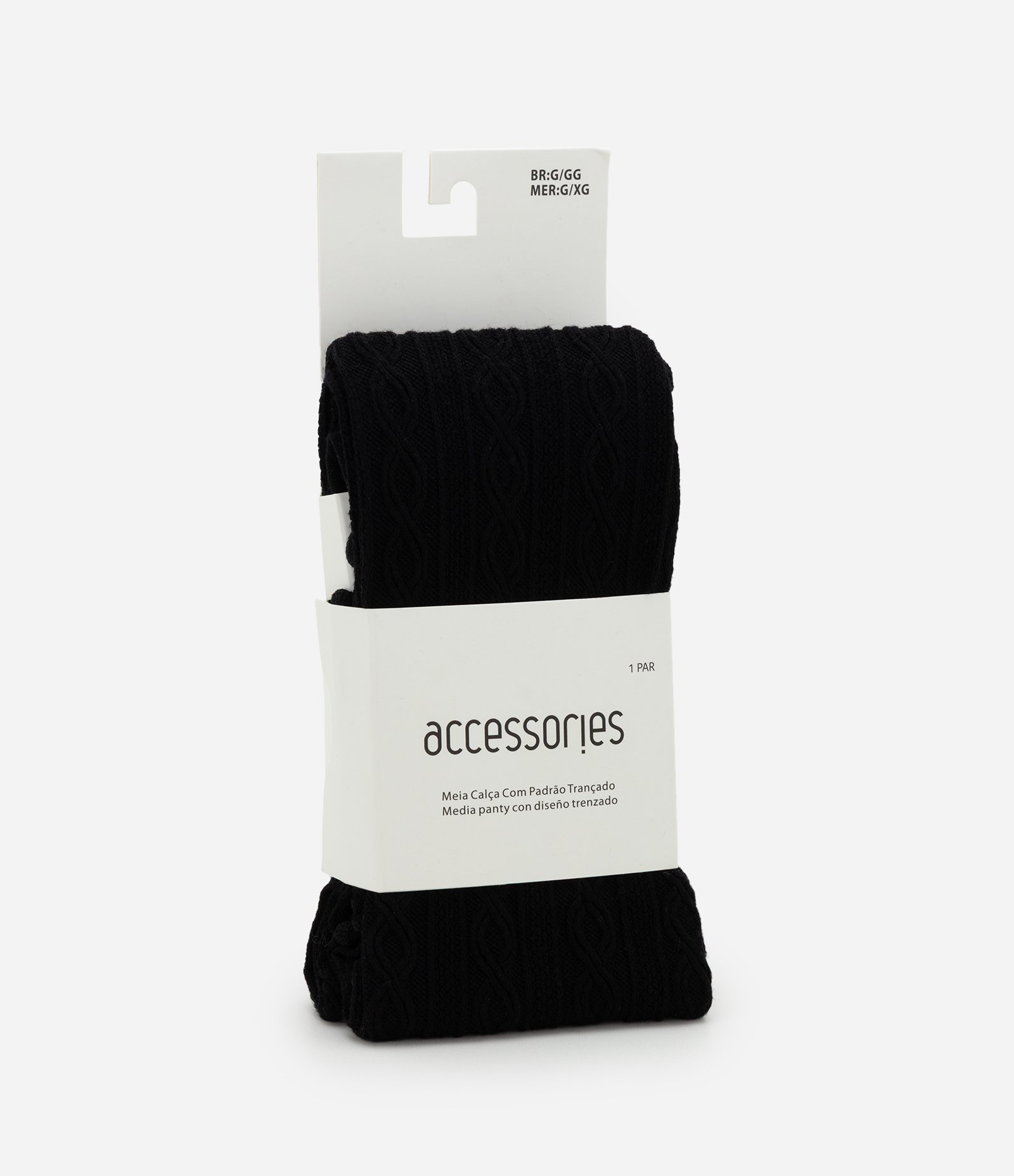 Meia Calça em Poliamida Texturizada Preto 2