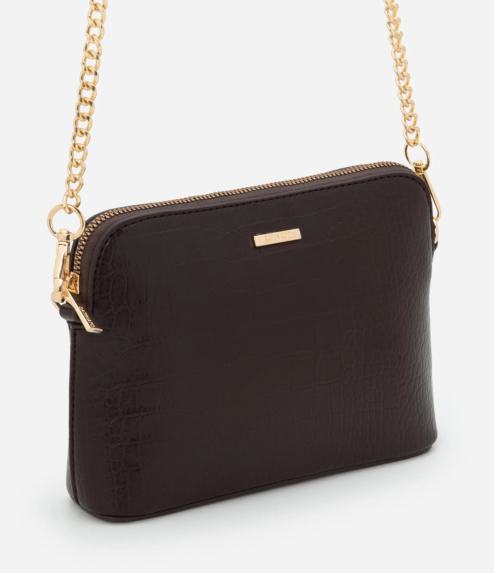 Bolsa Transversal em PU com Corrente Removível Vinho 1