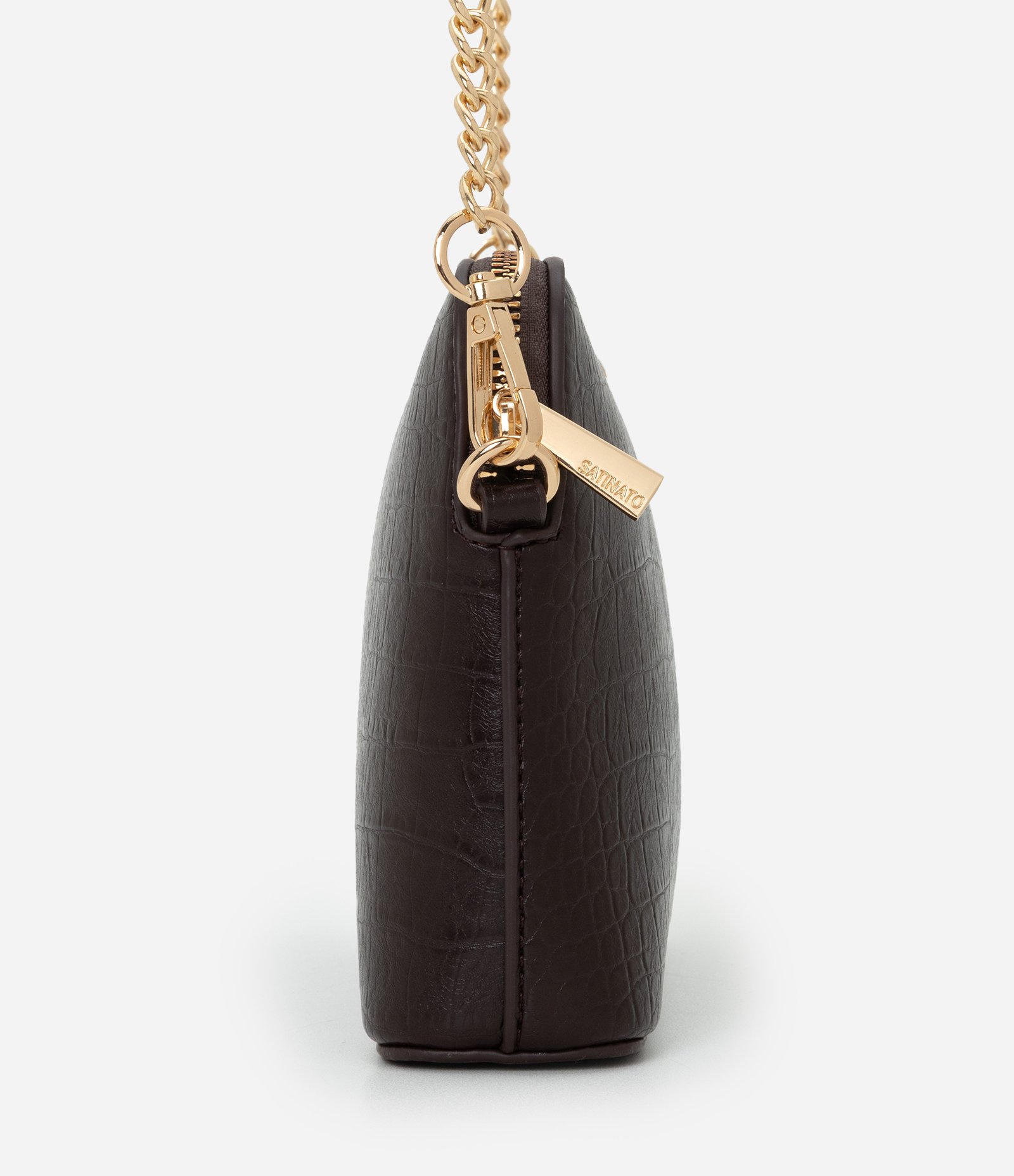 Bolsa Transversal em PU com Corrente Removível Vinho 2