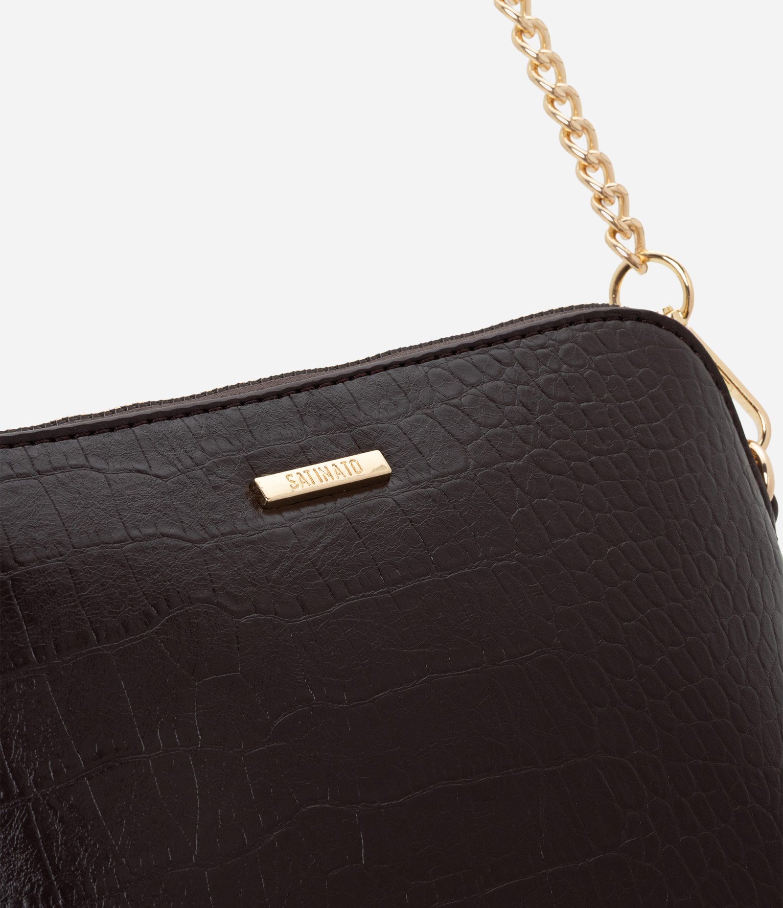 Bolsa Transversal em PU com Corrente Removível Vinho 4