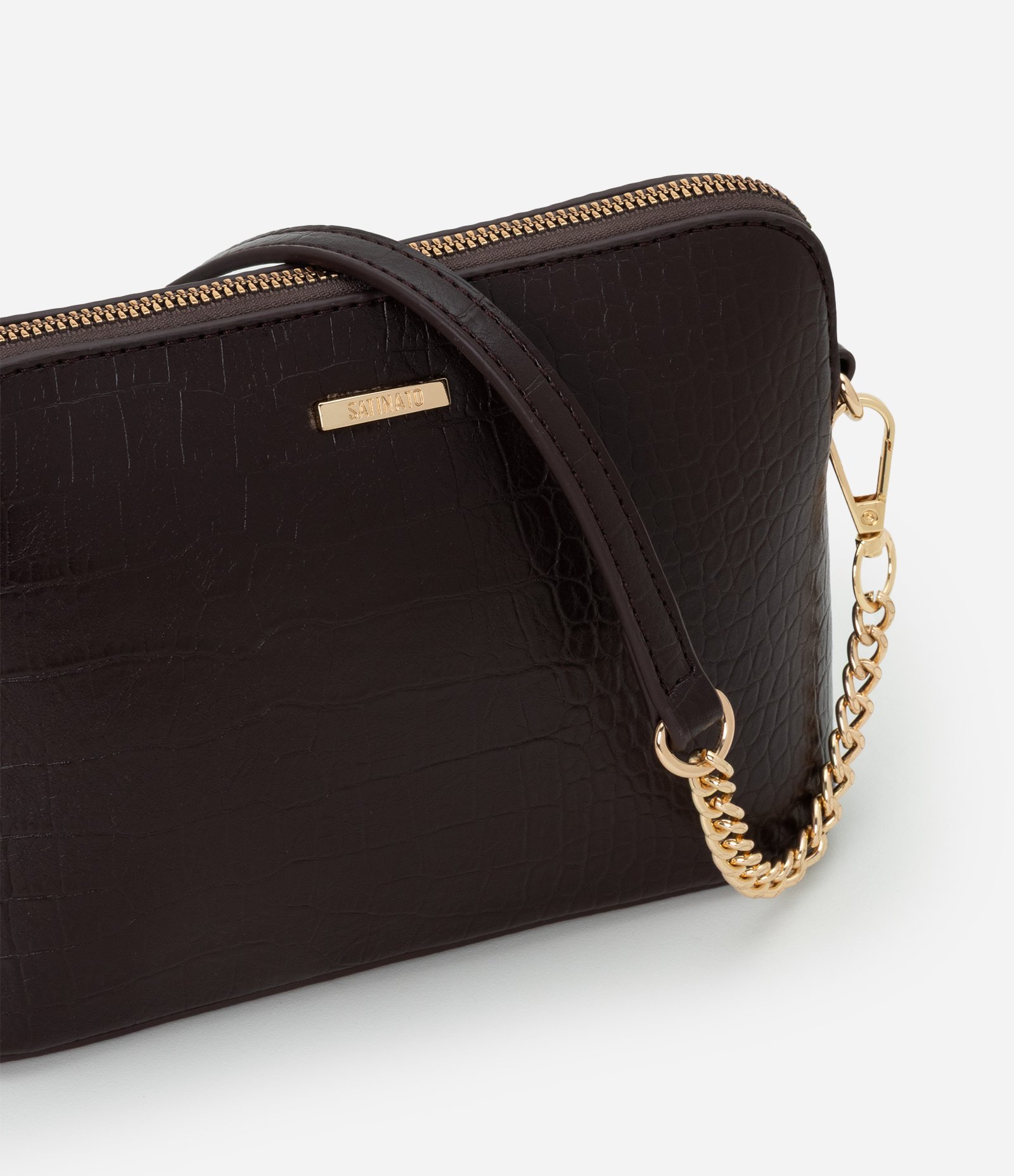 Bolsa Transversal em PU com Corrente Removível Vinho 6