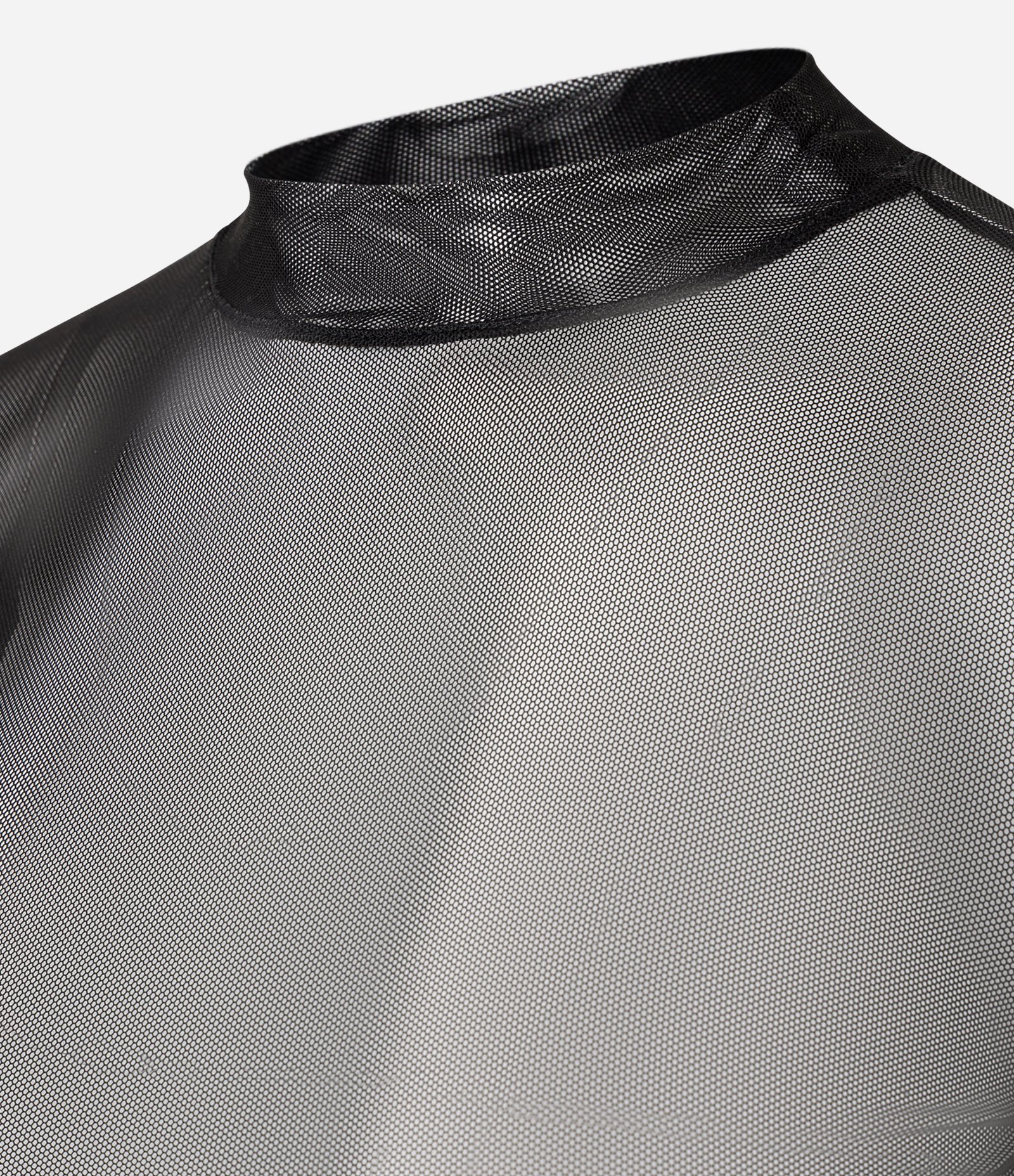 Blusa em Tule com Gola Alta e Franzidos Anthracite 5