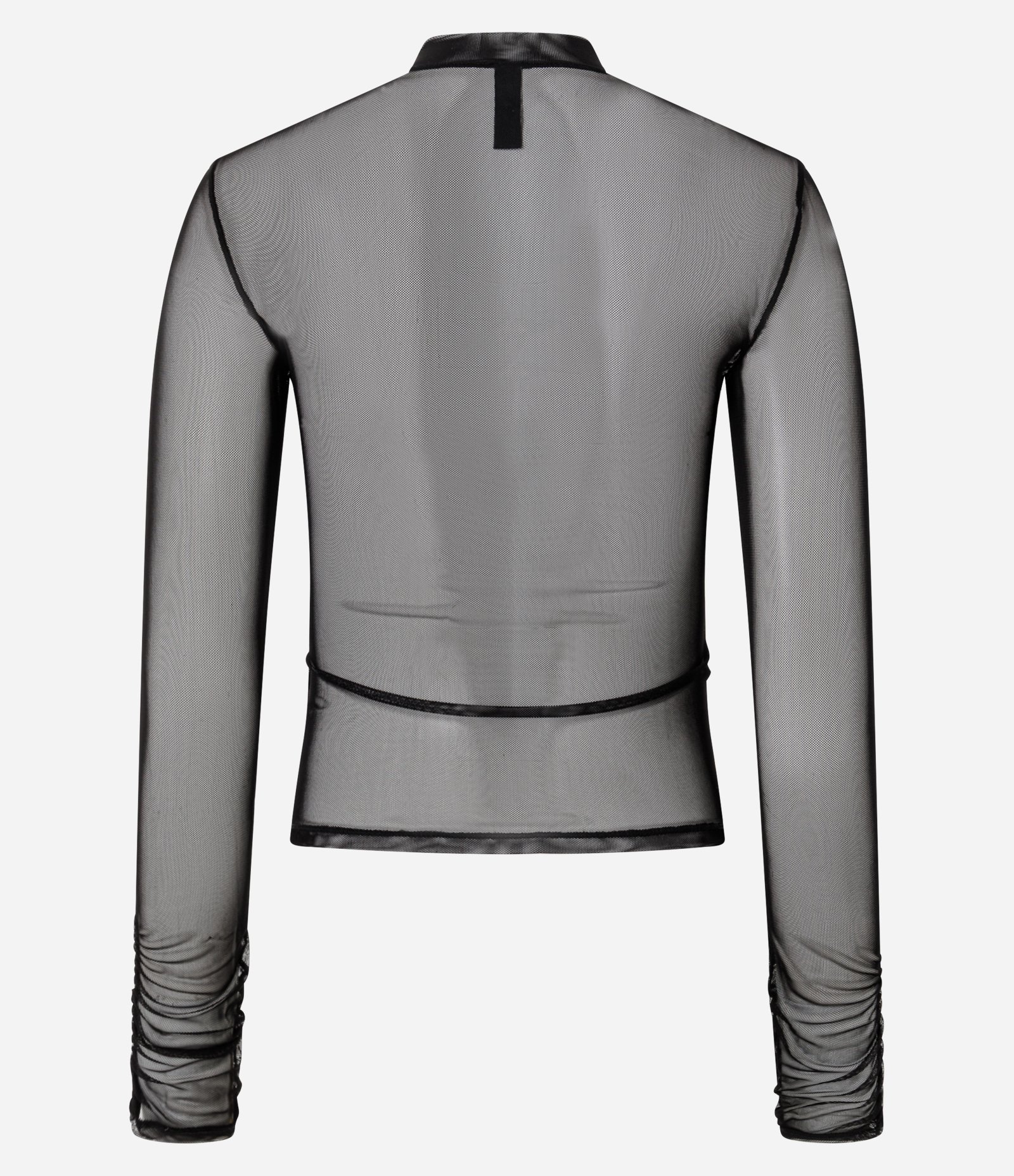 Blusa em Tule com Gola Alta e Franzidos Anthracite 6