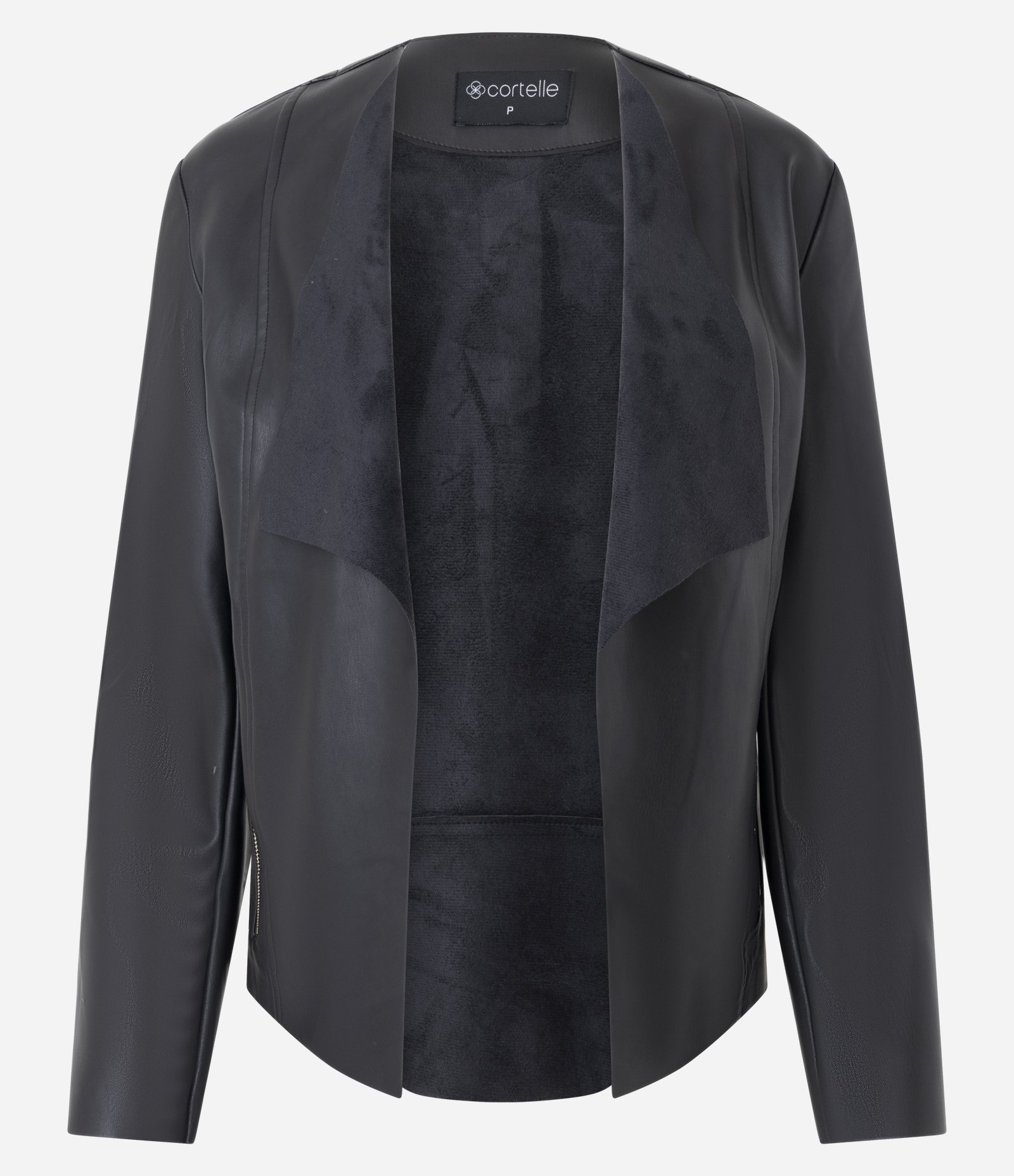 Jaqueta em PU com Lapela Frontal e Recorte a Laser Preto 5