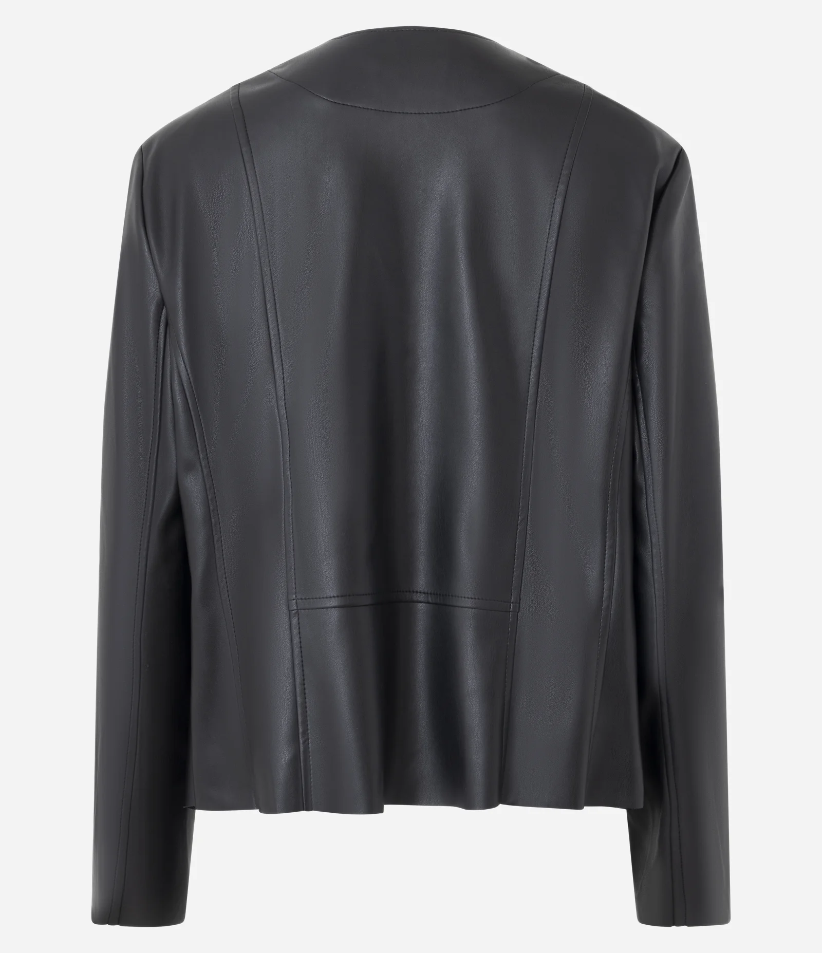 Jaqueta em PU com Lapela Frontal e Recorte a Laser Preto 6