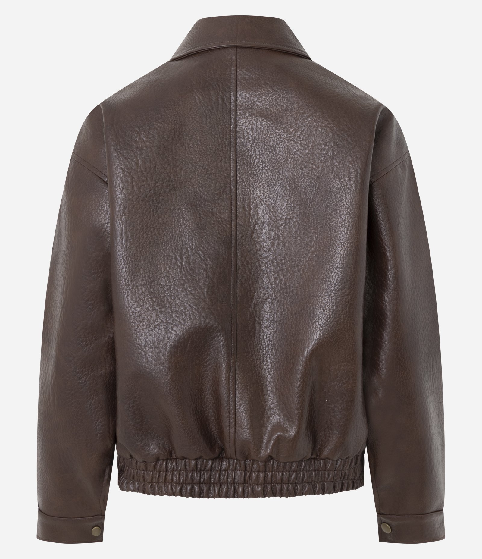 Jaqueta em PU com Bolsos Fole e Fechamento em Zíper Marrom 7