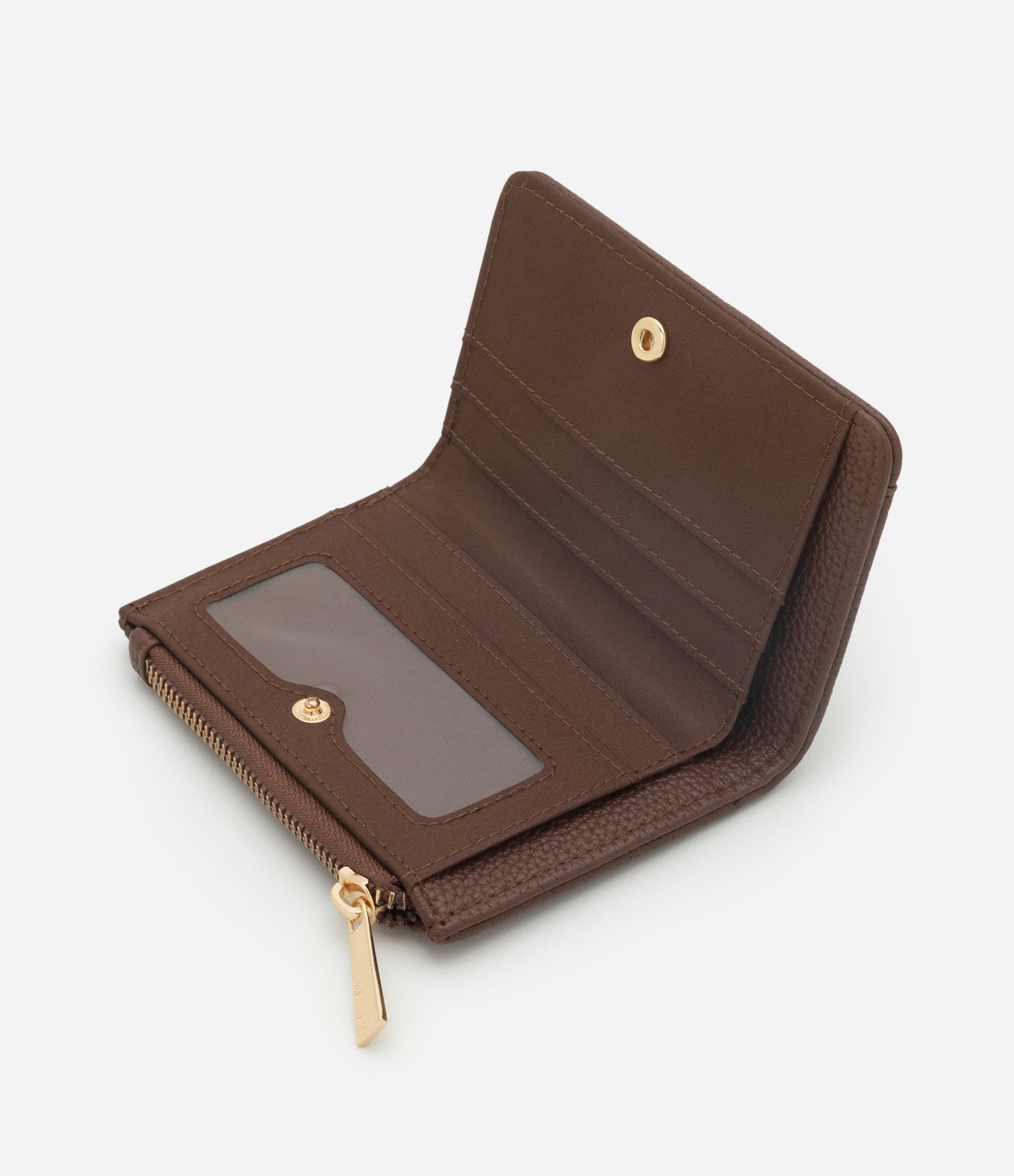 Carteira Envelope em PU com Porta Moeda Marrom 5