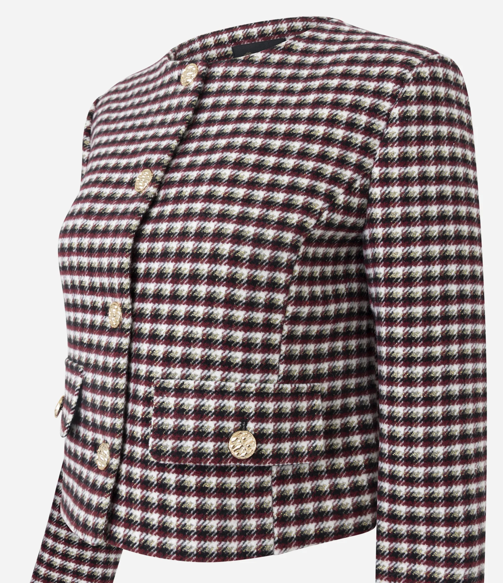 Jaqueta Leve Casaqueto em Polyvelour com Quatro Bolsos Roxo 2