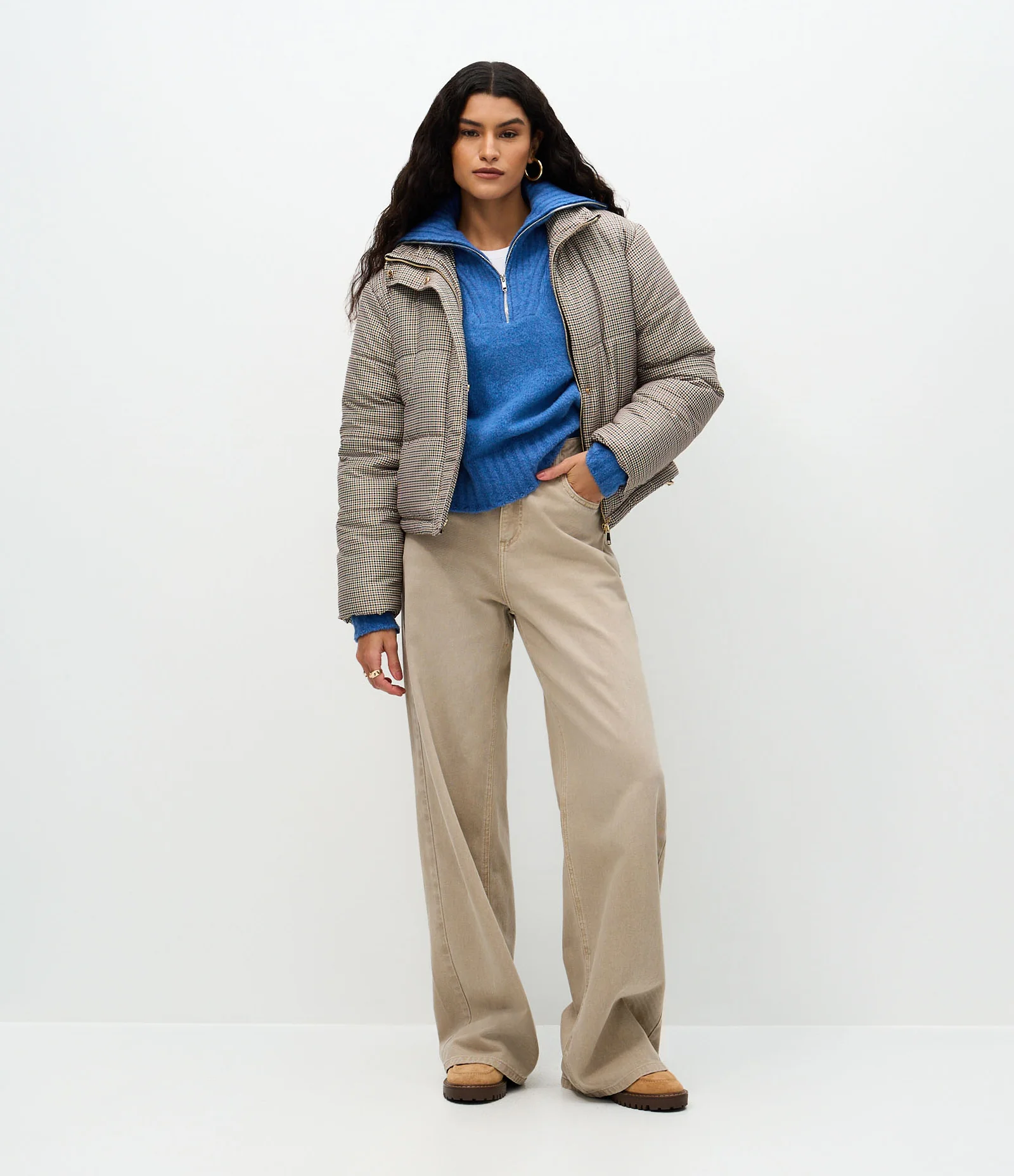 Jaqueta com Estampa Mini Xadrez e Regulador nos Punhos Multicores 2