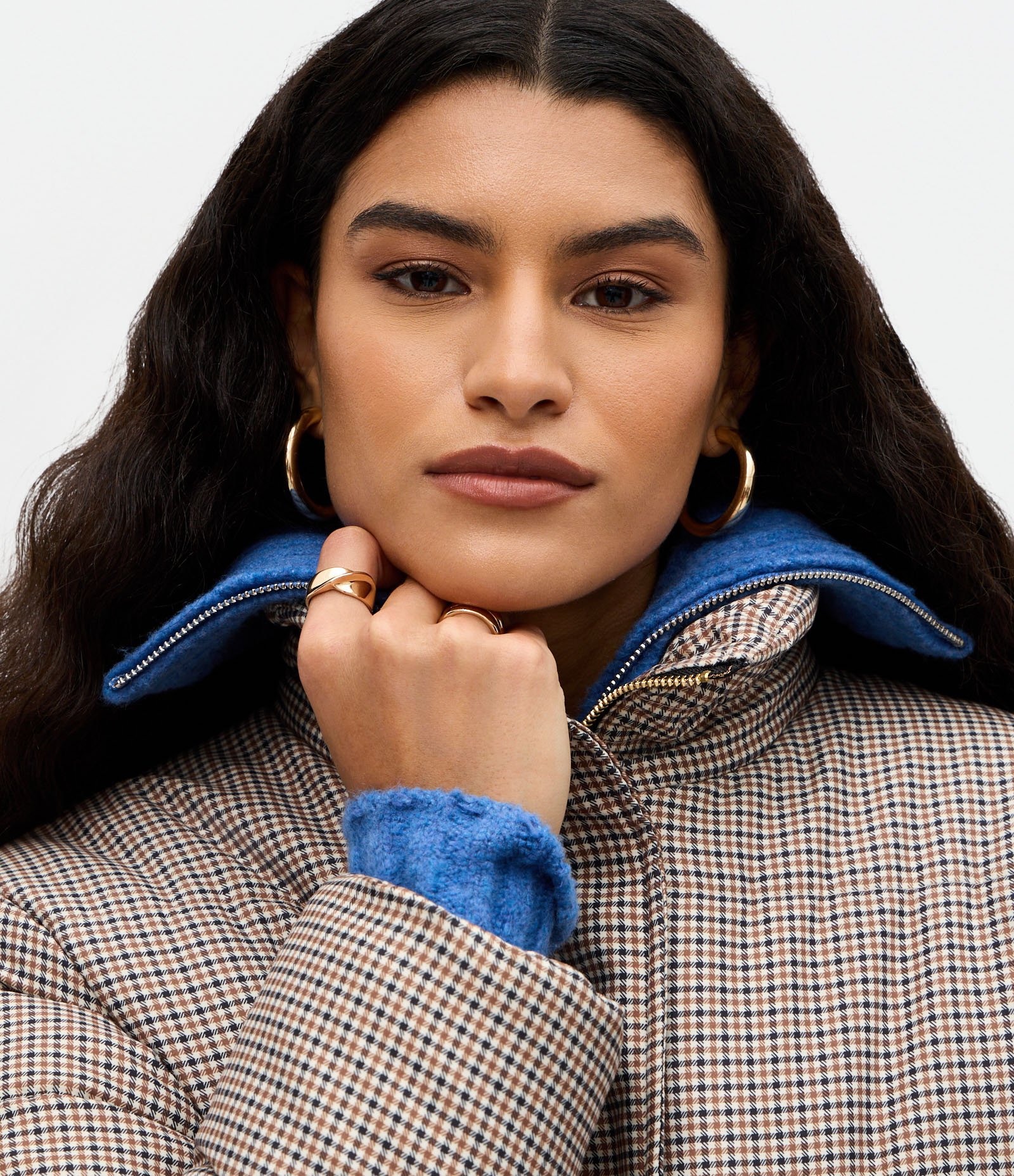 Jaqueta com Estampa Mini Xadrez e Regulador nos Punhos Multicores 3