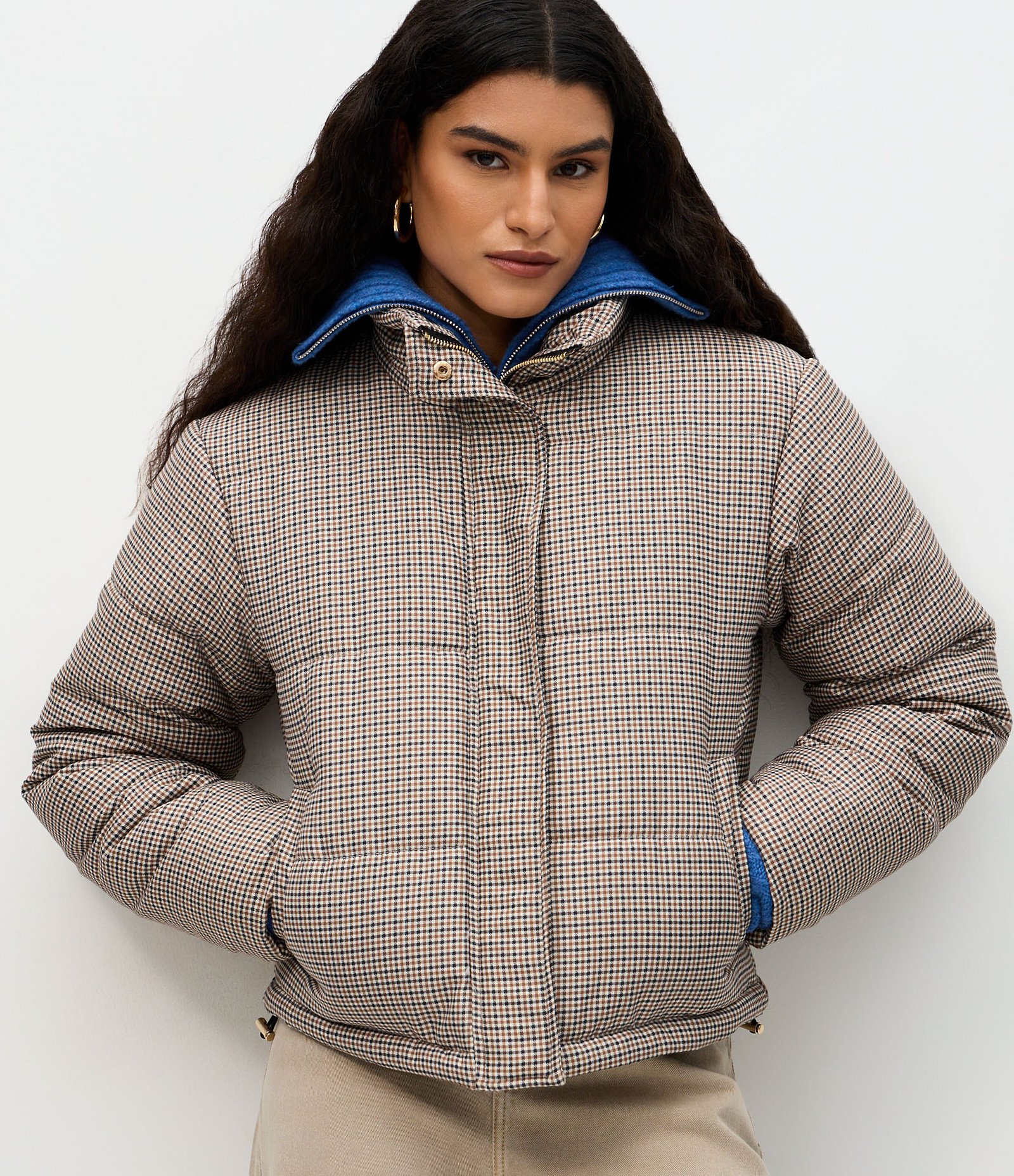 Jaqueta com Estampa Mini Xadrez e Regulador nos Punhos Multicores 4