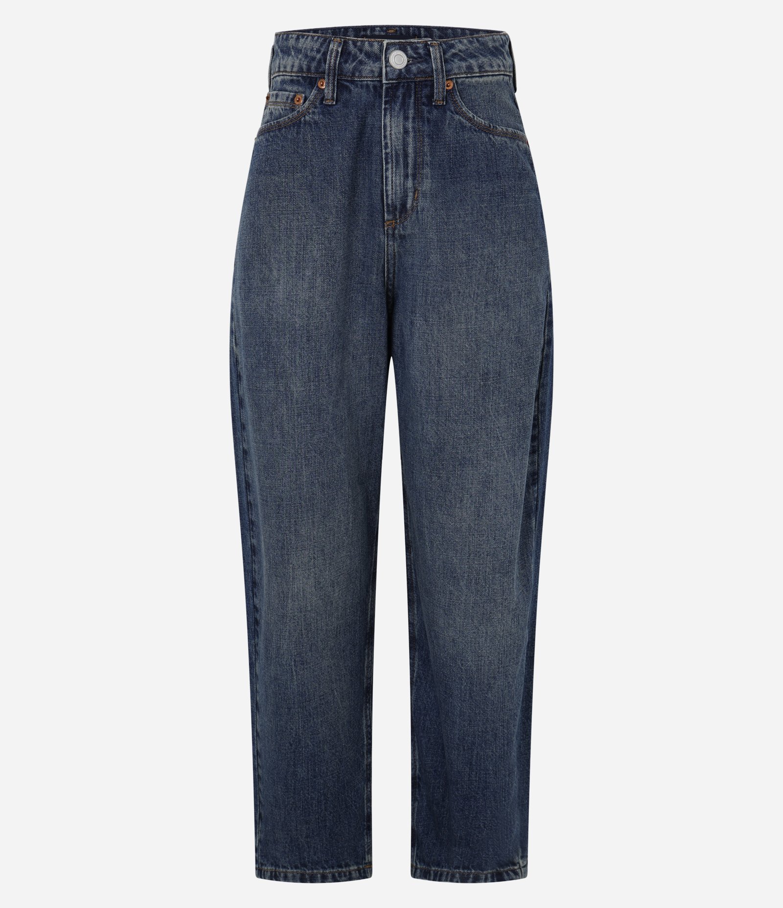 Calça Carrot em Jeans com Cintura Alta Azul 6